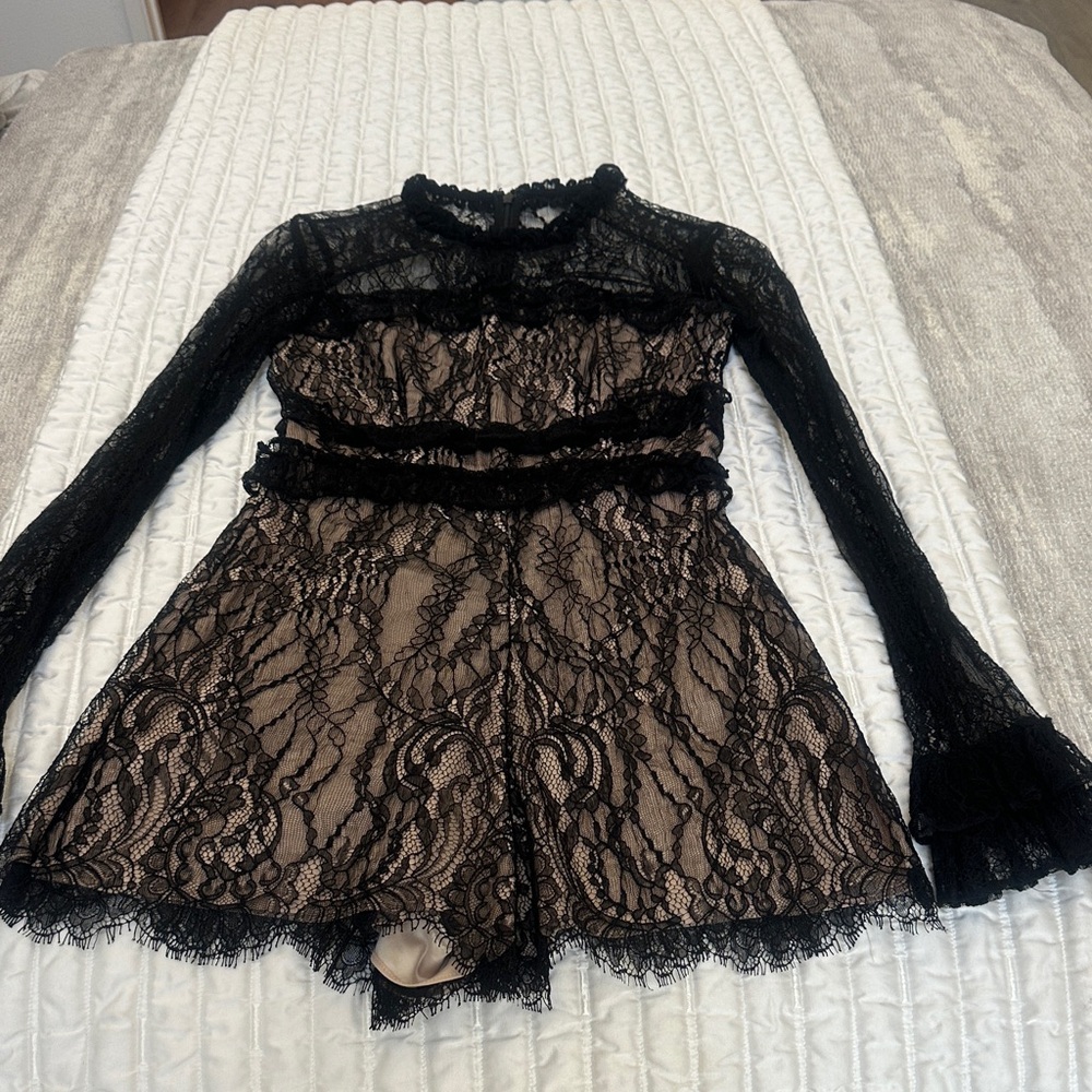 Alexis Black Lace Romper